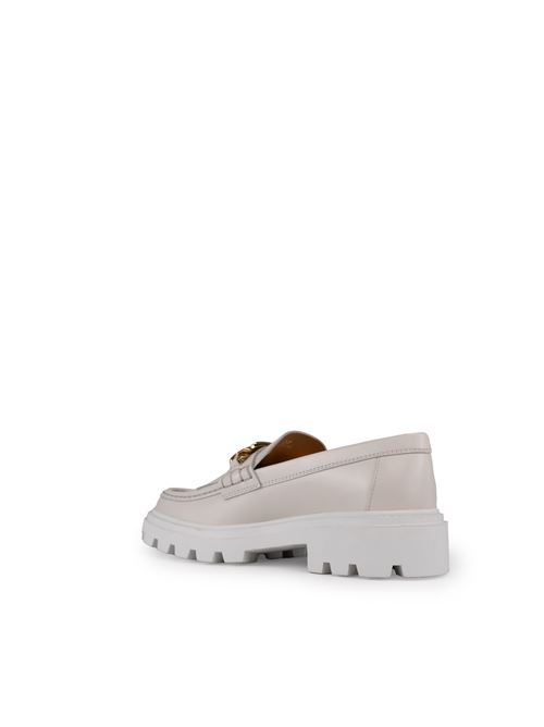 Mocassino con frange in pelle bianco TOD'S | XXW08J0GF80 RXNB015